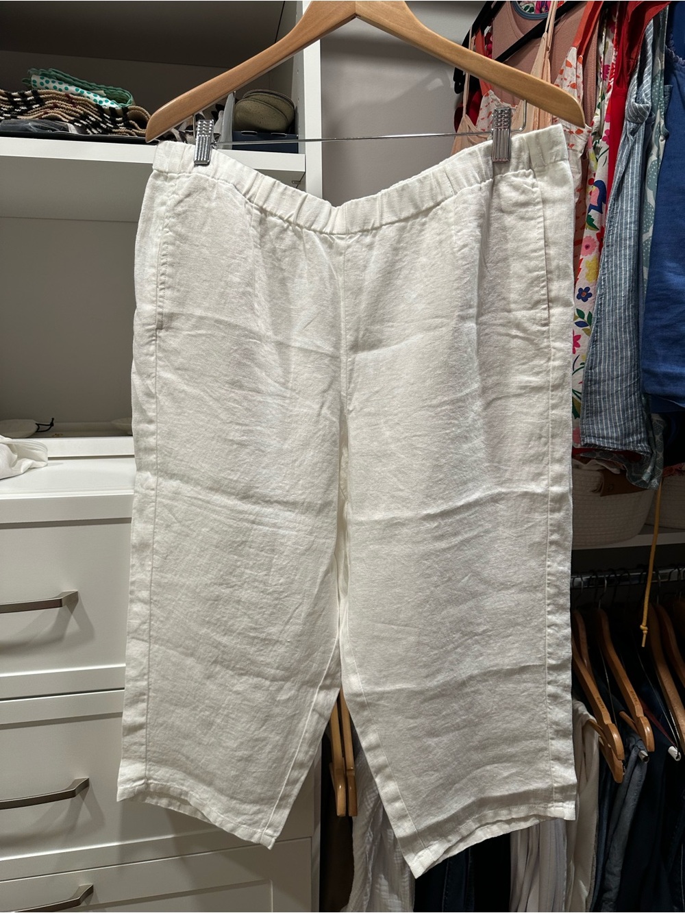 J.Jill Everyday Linen Crops White Size LP NWOT